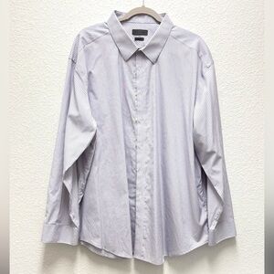 Men’s Calvin Klein 20 34-35 Purple and Grey Pinstripe Dress Shirt